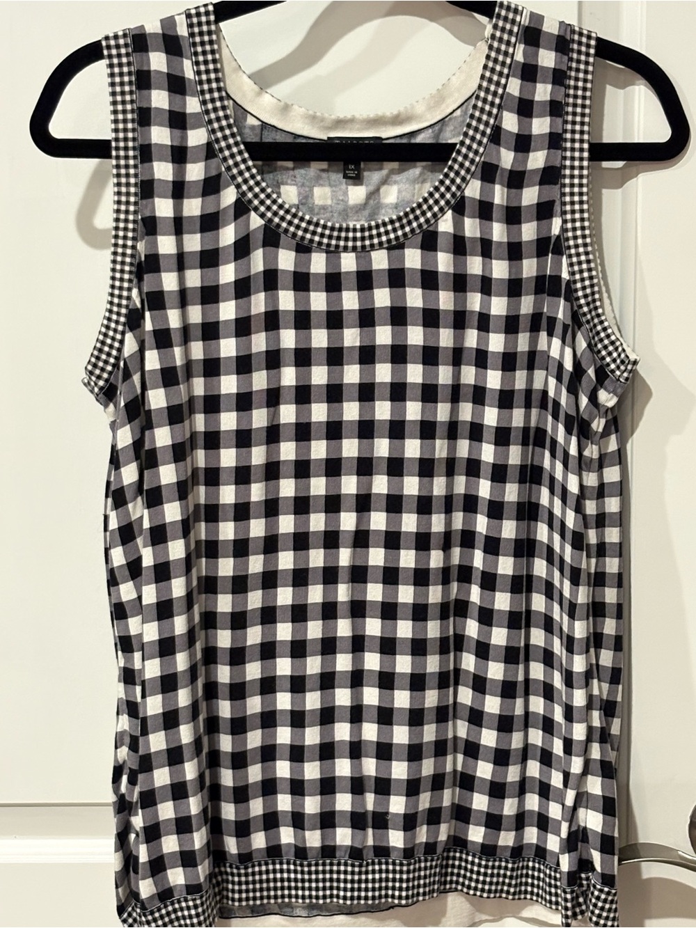 Talbots Black and White Gingham Sleeveless Tank